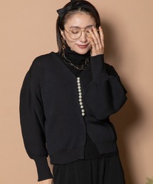 MHBG TOKYO（エムエイチビージートーキョー）の「パール付きボリューム袖カーデ（カーディガン/ボレロ）」