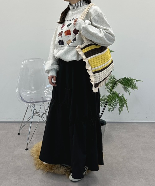 kutir（クティール）の「ドロストリボンギャザースカート（スカート・レディース・ブラック/レッド系/チャコールグレー・LARGE/MEDIUM/SMALL）」の10枚目の写真