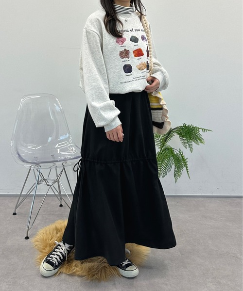 kutir（クティール）の「ドロストリボンギャザースカート（スカート・レディース・ブラック/レッド系/チャコールグレー・LARGE/MEDIUM/SMALL）」の9枚目の写真