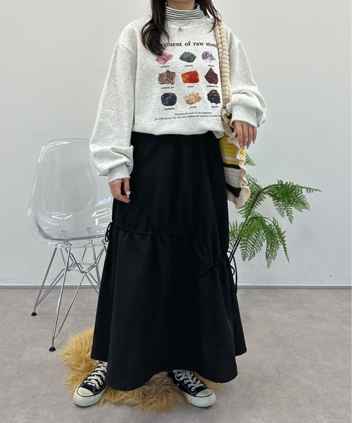 kutir（クティール）の「ドロストリボンギャザースカート（スカート・レディース・ブラック/レッド系/チャコールグレー・LARGE/MEDIUM/SMALL）」の8枚目の写真