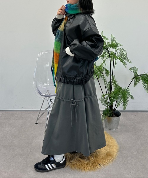 kutir（クティール）の「ドロストリボンギャザースカート（スカート・レディース・ブラック/レッド系/チャコールグレー・LARGE/MEDIUM/SMALL）」の16枚目の写真