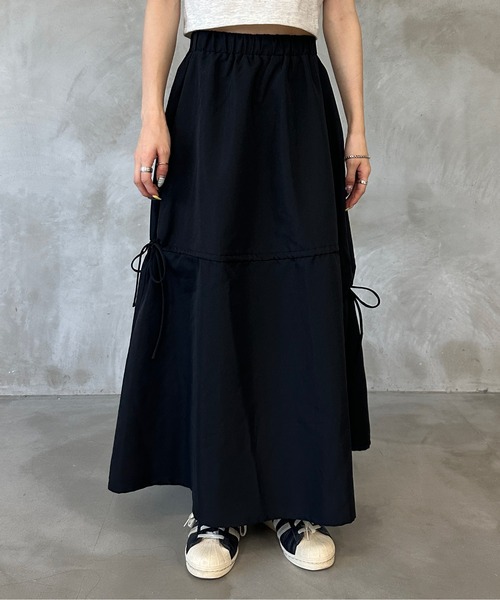 kutir（クティール）の「ドロストリボンギャザースカート（スカート・レディース・ブラック/レッド系/チャコールグレー・LARGE/MEDIUM/SMALL）」の17枚目の写真