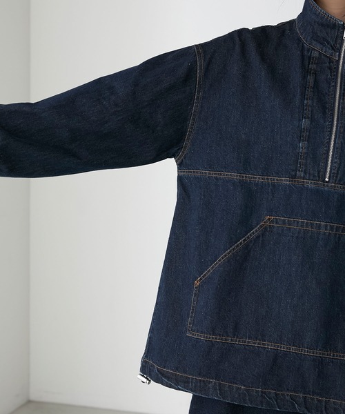 BONLECILL（ボンルシール）の「デニムハーフジップアノラックプル