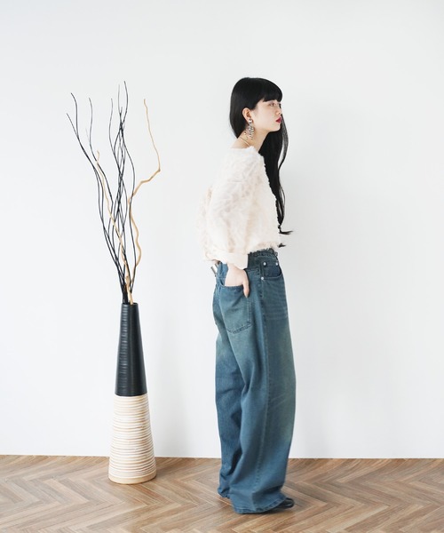 Aphlotus(アプロタス)の「12oz. デニム オーバーダイ バギーパンツ【セレクトアイテム】(デニムパンツ・メンズ・ブラック/インディゴブルー・MEDIUM/LARGE/X-LARGE)」の1枚目の写真