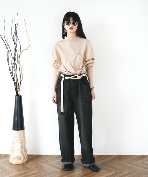 Aphlotus(アプロタス)の「12oz. デニム オーバーダイ バギーパンツ【セレクトアイテム】(デニムパンツ・メンズ・ブラック/インディゴブルー・MEDIUM/LARGE/X-LARGE)」の5枚目の写真