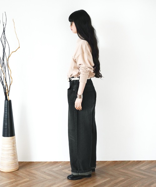 Aphlotus(アプロタス)の「12oz. デニム オーバーダイ バギーパンツ【セレクトアイテム】(デニムパンツ・メンズ・ブラック/インディゴブルー・MEDIUM/LARGE/X-LARGE)」の9枚目の写真