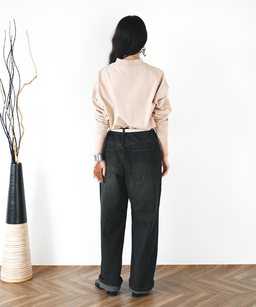Aphlotus(アプロタス)の「12oz. デニム オーバーダイ バギーパンツ【セレクトアイテム】(デニムパンツ・メンズ・ブラック/インディゴブルー・MEDIUM/LARGE/X-LARGE)」の11枚目の写真