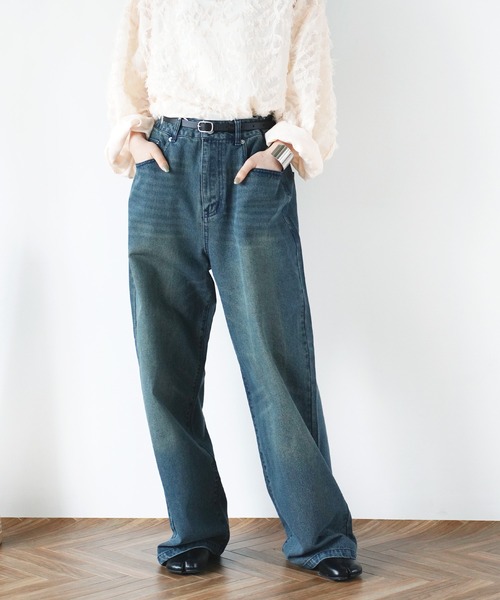 Aphlotus(アプロタス)の「12oz. デニム オーバーダイ バギーパンツ【セレクトアイテム】(デニムパンツ・メンズ・ブラック/インディゴブルー・MEDIUM/LARGE/X-LARGE)」の12枚目の写真