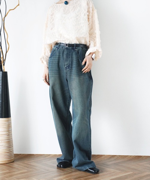 Aphlotus(アプロタス)の「12oz. デニム オーバーダイ バギーパンツ【セレクトアイテム】(デニムパンツ・メンズ・ブラック/インディゴブルー・MEDIUM/LARGE/X-LARGE)」の13枚目の写真