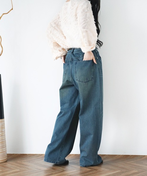 Aphlotus(アプロタス)の「12oz. デニム オーバーダイ バギーパンツ【セレクトアイテム】(デニムパンツ・メンズ・ブラック/インディゴブルー・MEDIUM/LARGE/X-LARGE)」の15枚目の写真