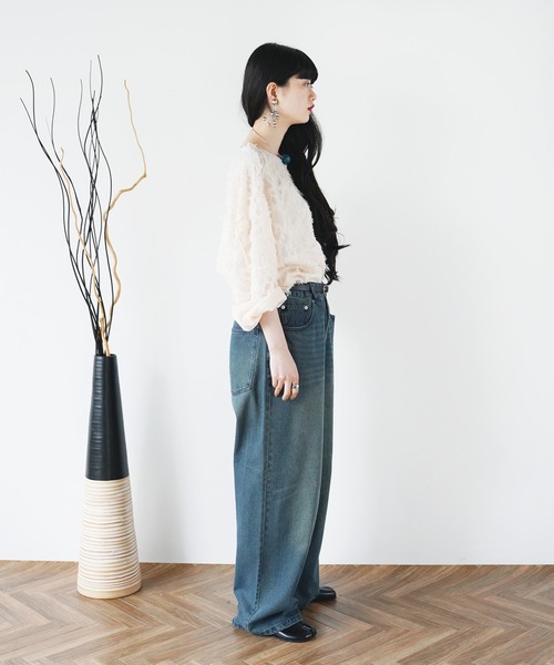 Aphlotus(アプロタス)の「12oz. デニム オーバーダイ バギーパンツ【セレクトアイテム】(デニムパンツ・メンズ・ブラック/インディゴブルー・MEDIUM/LARGE/X-LARGE)」の21枚目の写真