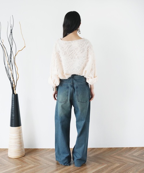 Aphlotus(アプロタス)の「12oz. デニム オーバーダイ バギーパンツ【セレクトアイテム】(デニムパンツ・メンズ・ブラック/インディゴブルー・MEDIUM/LARGE/X-LARGE)」の22枚目の写真
