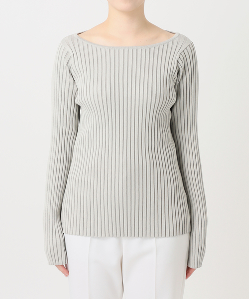 Noble(ノーブル)の「カスタムリブバックオープンニット(ニット/セーター・レディース・ネイビー/ライトグレー・FREE)」の11枚目の写真