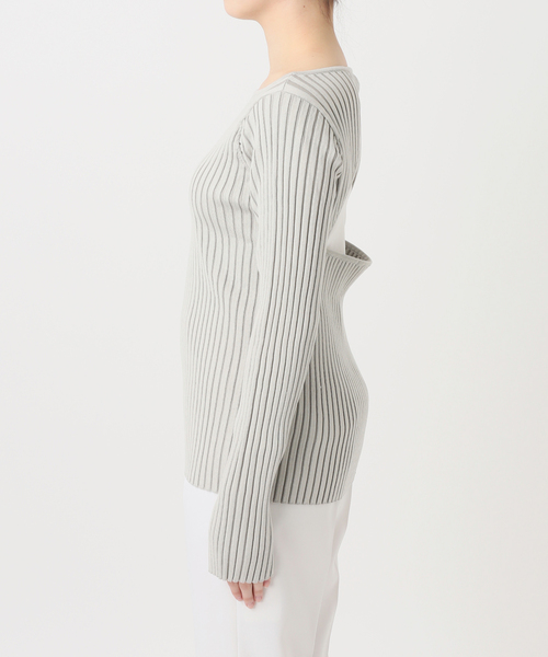 Noble(ノーブル)の「カスタムリブバックオープンニット(ニット/セーター・レディース・ネイビー/ライトグレー・FREE)」の12枚目の写真