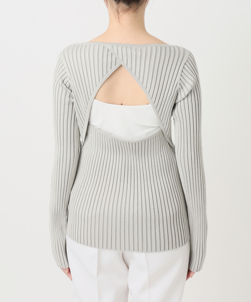 Noble(ノーブル)の「カスタムリブバックオープンニット(ニット/セーター・レディース・ネイビー/ライトグレー・FREE)」の13枚目の写真