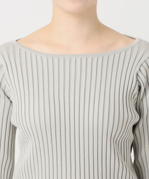 Noble(ノーブル)の「カスタムリブバックオープンニット(ニット/セーター・レディース・ネイビー/ライトグレー・FREE)」の14枚目の写真