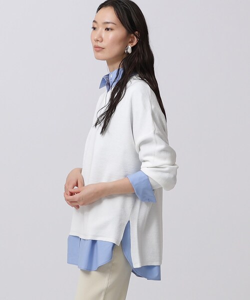 GALLEST（ギャレスト）の「ボリュームスリーブVネックニット（ニット/セーター・レディース・グレー/イエロー系その他/ホワイト系/グリーン系・38/34）」の7枚目の写真