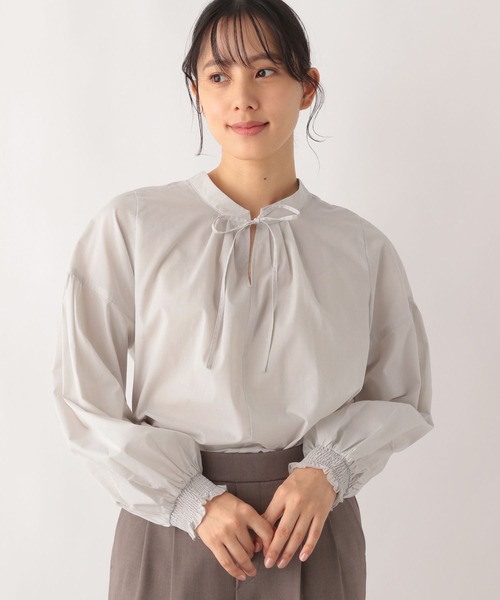 GLOBAL WORK(グローバルワーク)の「お手入れらくらく袖ボリューム長袖/975613(シャツ/ブラウス・レディース・ブルー系その他5/ドット/チェック/アイボリー/ストライプ/ベージュ系その他4/ライトグレー/オフホワイト・LARGE/MEDIUM)」の4枚目の写真