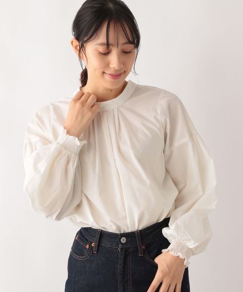 GLOBAL WORK(グローバルワーク)の「お手入れらくらく袖ボリューム長袖/975613(シャツ/ブラウス・レディース・ブルー系その他5/ドット/チェック/アイボリー/ストライプ/ベージュ系その他4/ライトグレー/オフホワイト・LARGE/MEDIUM)」の11枚目の写真
