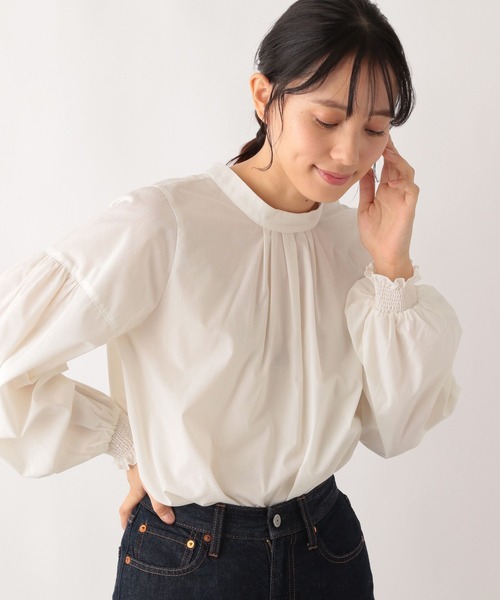 GLOBAL WORK(グローバルワーク)の「お手入れらくらく袖ボリューム長袖/975613(シャツ/ブラウス・レディース・ブルー系その他5/ドット/チェック/アイボリー/ストライプ/ベージュ系その他4/ライトグレー/オフホワイト・LARGE/MEDIUM)」の12枚目の写真