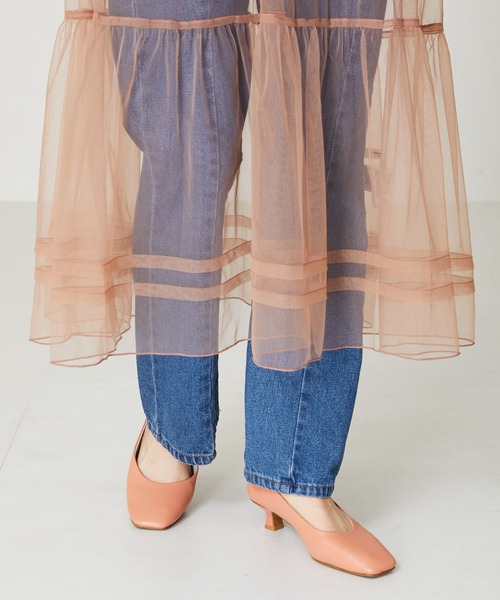 WA ORiental TRaffic（ダブルエーオリエンタルトラフィック）の「スクエアトゥラインヒールパンプス 42109（パンプス・レディース・ピンク/ベージュ/ブラック・37/42/40/39/38/35/34/36/41）」の11枚目の写真