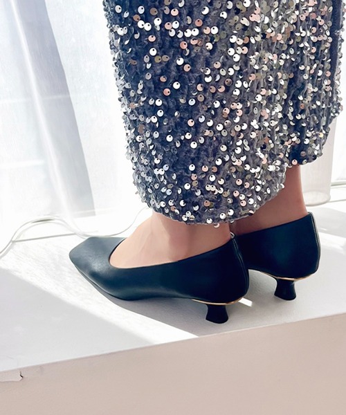 WA ORiental TRaffic（ダブルエーオリエンタルトラフィック）の「スクエアトゥラインヒールパンプス 42109（パンプス・レディース・ピンク/ベージュ/ブラック・37/42/40/39/38/35/34/36/41）」の20枚目の写真