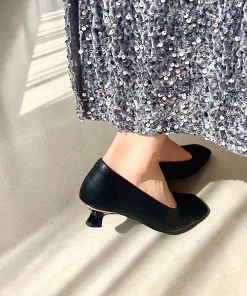 WA ORiental TRaffic（ダブルエーオリエンタルトラフィック）の「スクエアトゥラインヒールパンプス 42109（パンプス・レディース・ピンク/ベージュ/ブラック・37/42/40/39/38/35/34/36/41）」の21枚目の写真