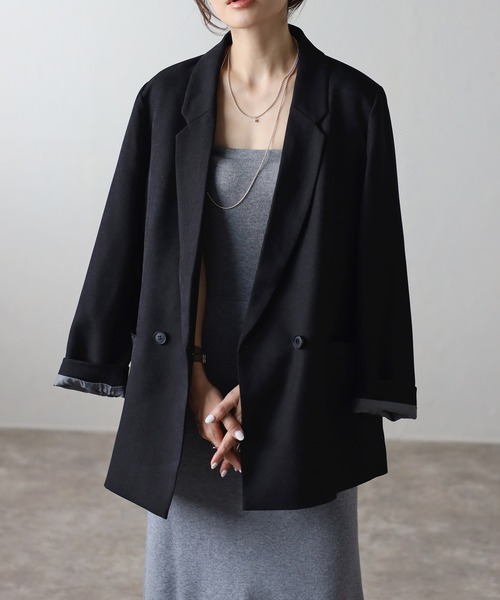 ダブルジャケット ドライダブルクロス ダブルブレストジャケット （テーラードジャケット