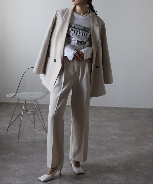 ツイルオーバーサイズダブルジャケット