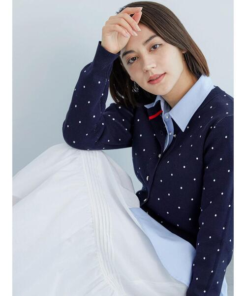 Te chichi（テチチ）の「ドットカーディガン（カーディガン/ボレロ・レディース・ネイビー/オフホワイト・F）」の2枚目の写真