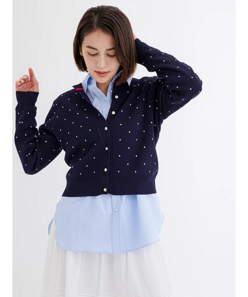 Te chichi（テチチ）の「ドットカーディガン（カーディガン/ボレロ・レディース・ネイビー/オフホワイト・F）」の9枚目の写真
