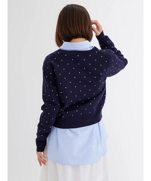 Te chichi（テチチ）の「ドットカーディガン（カーディガン/ボレロ・レディース・ネイビー/オフホワイト・F）」の10枚目の写真