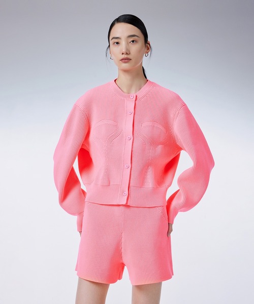 JNBY(ジェーエヌビーワイ)の「Corset Silhouette Design Cardigan / ニットカーディガン(ニット/セーター・レディース・グレー/ブラック/ピンク・38/36)」の1枚目の写真