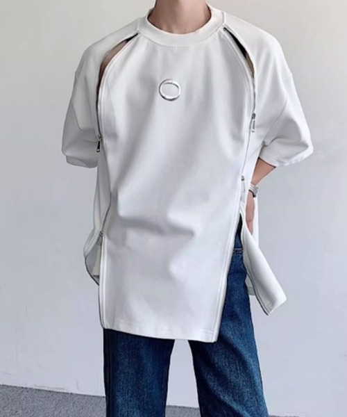 Theater code(シアターコード)の「▲zip design circle logo short sleeve tee / ジップデザイン サークルロゴ 半袖Tシャツ Y2K(Tシャツ/カットソー・メンズ・ブラック/ホワイト・2/3)」の11枚目の写真