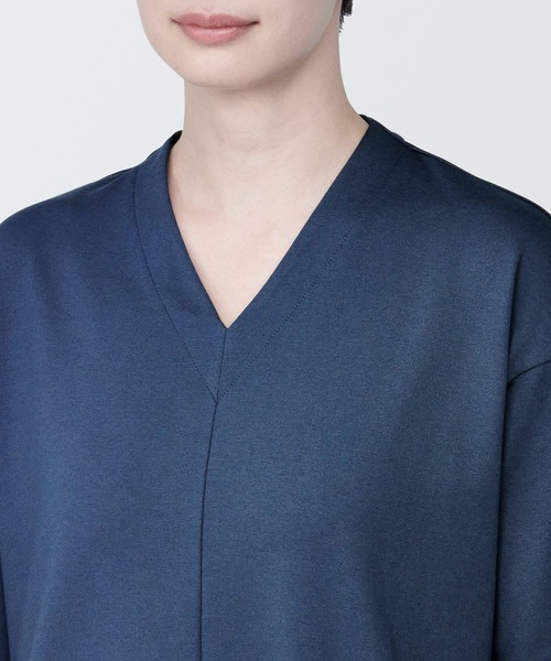 無印良品(ムジルシリョウヒン)の「婦人 二重編みVネックワンピース(ワンピース・レディース・ブラック/ネイビー・XL/M/S/L)」の13枚目の写真