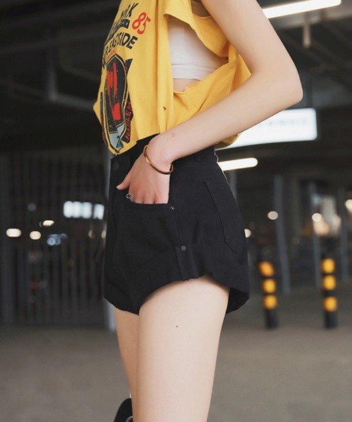 Miniministore(ミニミニストア)の「デニム ショートパンツ レディース(デニムパンツ・レディース・ベージュ/ライトブルー/ブラック/ホワイト/ダークブルー・M/S/L)」の7枚目の写真