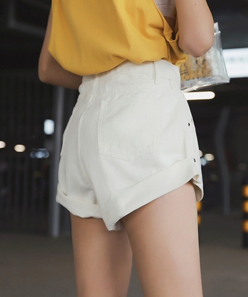 Miniministore(ミニミニストア)の「デニム ショートパンツ レディース(デニムパンツ・レディース・ベージュ/ライトブルー/ブラック/ホワイト/ダークブルー・M/S/L)」の14枚目の写真
