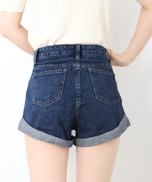 Miniministore(ミニミニストア)の「デニム ショートパンツ レディース(デニムパンツ・レディース・ベージュ/ライトブルー/ブラック/ホワイト/ダークブルー・M/S/L)」の19枚目の写真