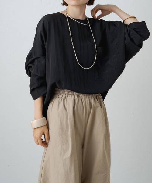 Omekashi（オメカシ）の「ビッグTブラウス（シャツ/ブラウス・レディース・ブラック/オフホワイト/ピンク・FREE）」の2枚目の写真