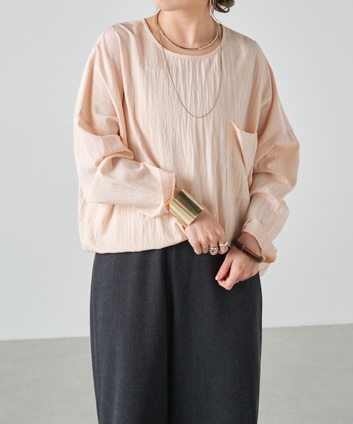 Omekashi（オメカシ）の「ビッグTブラウス（シャツ/ブラウス・レディース・ブラック/オフホワイト/ピンク・FREE）」の6枚目の写真