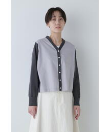 human woman（ヒューマンウーマン）の「◆布帛コンビニットカーディガン（カーディガン/ボレロ）」