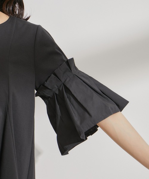 VIS（ビス）の「タックスリーブボリュームチュニック（Tシャツ/カットソー・レディース・ベージュ/ブラック/ホワイト・FREE）」の22枚目の写真