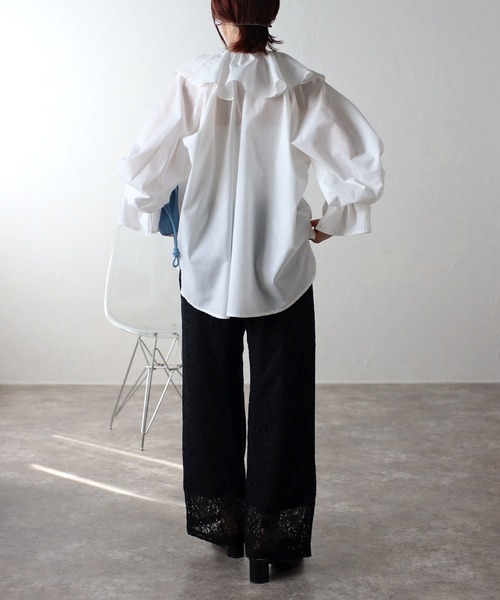 r.（アールドット）の「フリルブラウス（シャツ/ブラウス・レディース・ホワイト/ブルー/ブラック・FREE）」の21枚目の写真