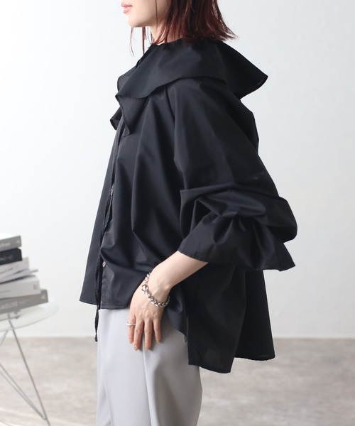 r.（アールドット）の「フリルブラウス（シャツ/ブラウス・レディース・ホワイト/ブルー/ブラック・FREE）」の13枚目の写真