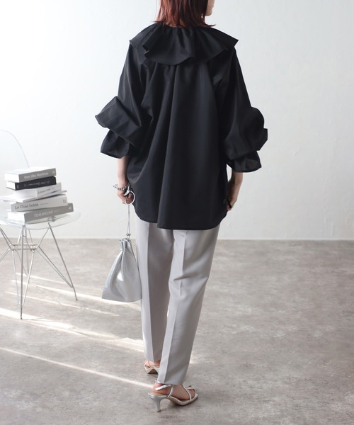 r.（アールドット）の「フリルブラウス（シャツ/ブラウス・レディース・ホワイト/ブルー/ブラック・FREE）」の17枚目の写真