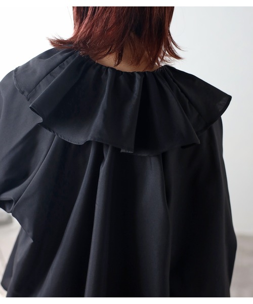 r.（アールドット）の「フリルブラウス（シャツ/ブラウス・レディース・ホワイト/ブルー/ブラック・FREE）」の9枚目の写真