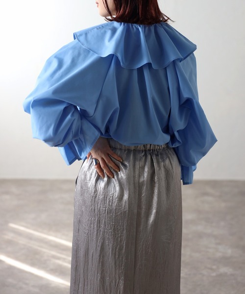 r.（アールドット）の「フリルブラウス（シャツ/ブラウス・レディース・ホワイト/ブルー/ブラック・FREE）」の11枚目の写真