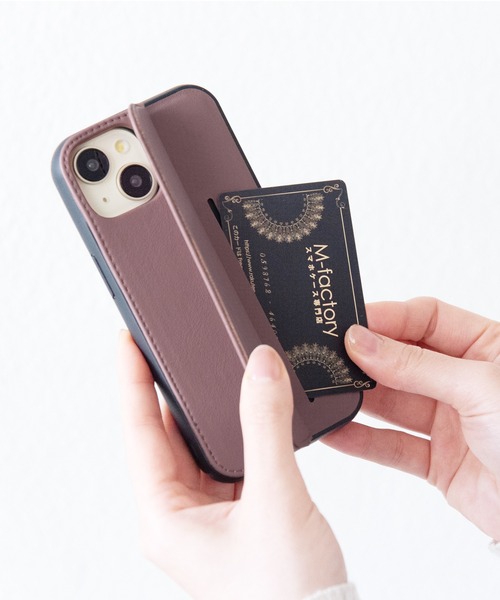 NANO universe（ナノユニバース）の「iPhone15 iPhone14 iPhone13 ナノユニバース [レザー調スタンドケース]（スマホケース/カバー・レディース・ブラック/ライトグレー/コーラルピンク/ブラウン・iPhone 15）」の3枚目の写真