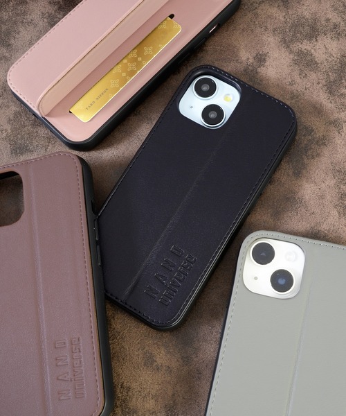 iPhone15 iPhone14 iPhone13 ナノユニバース [レザー調スタンドケース