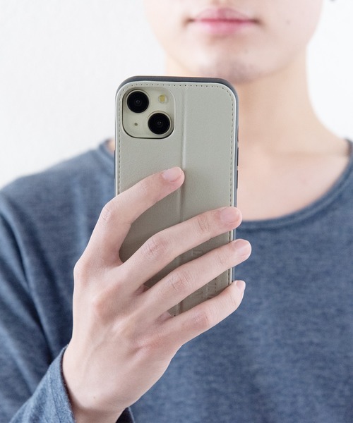 NANO universe（ナノユニバース）の「iPhone15 iPhone14 iPhone13 ナノユニバース [レザー調スタンドケース]（スマホケース/カバー・レディース・ブラック/ライトグレー/コーラルピンク/ブラウン・iPhone 15）」の12枚目の写真